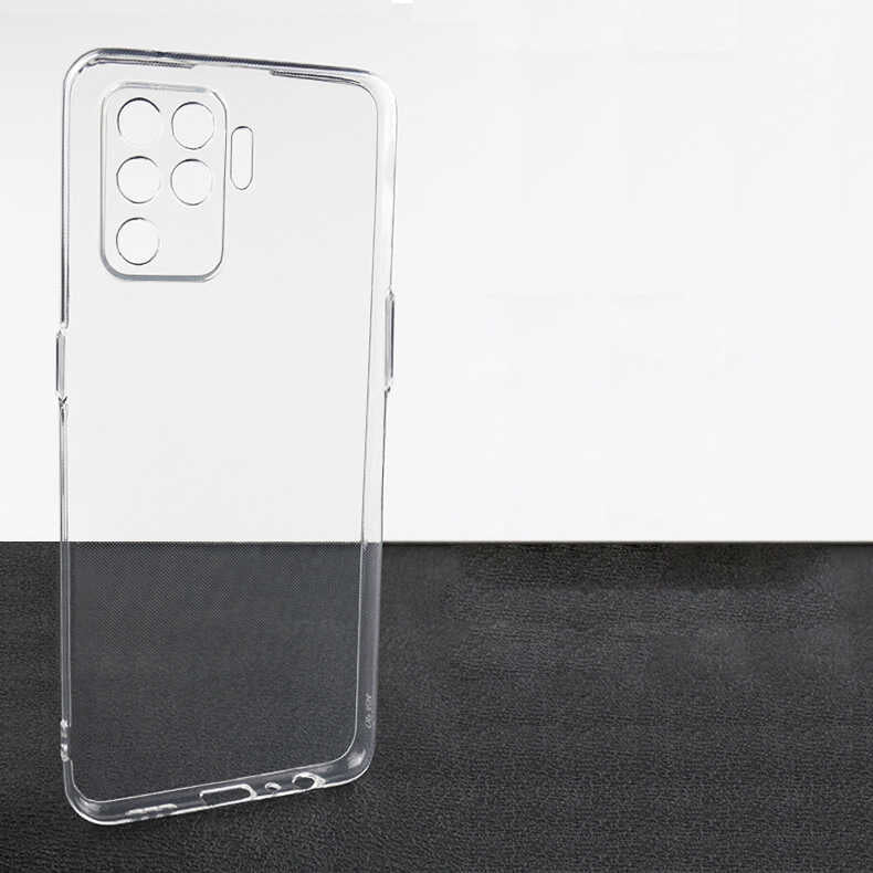 Oppo Reno 5 Lite Kılıf Zore Kamera Korumalı Süper Silikon Kapak Renksiz