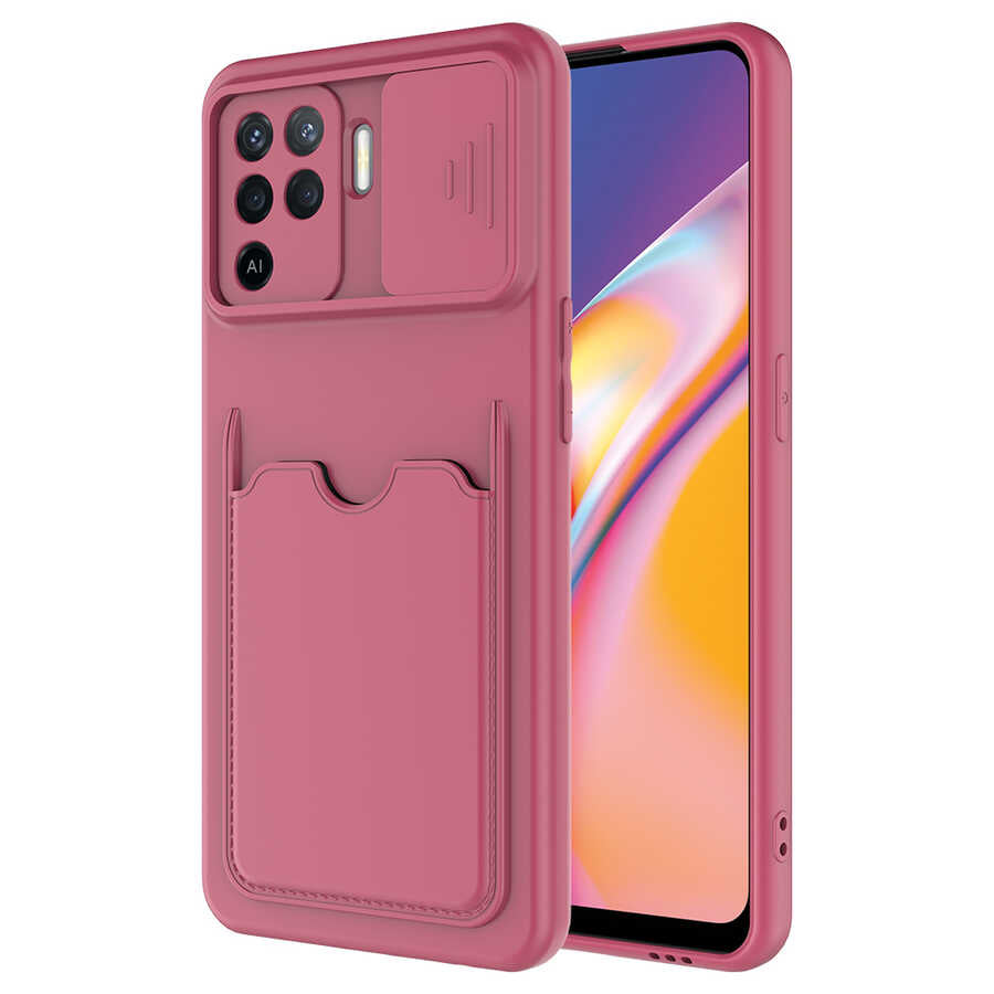 Oppo Reno 5 Lite Kılıf Zore Kartix Kapak Koyu Mor