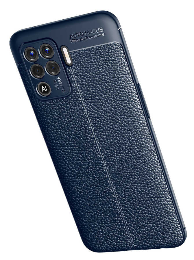 Oppo Reno 5 Lite Kılıf Zore Niss Silikon Kapak Lacivert