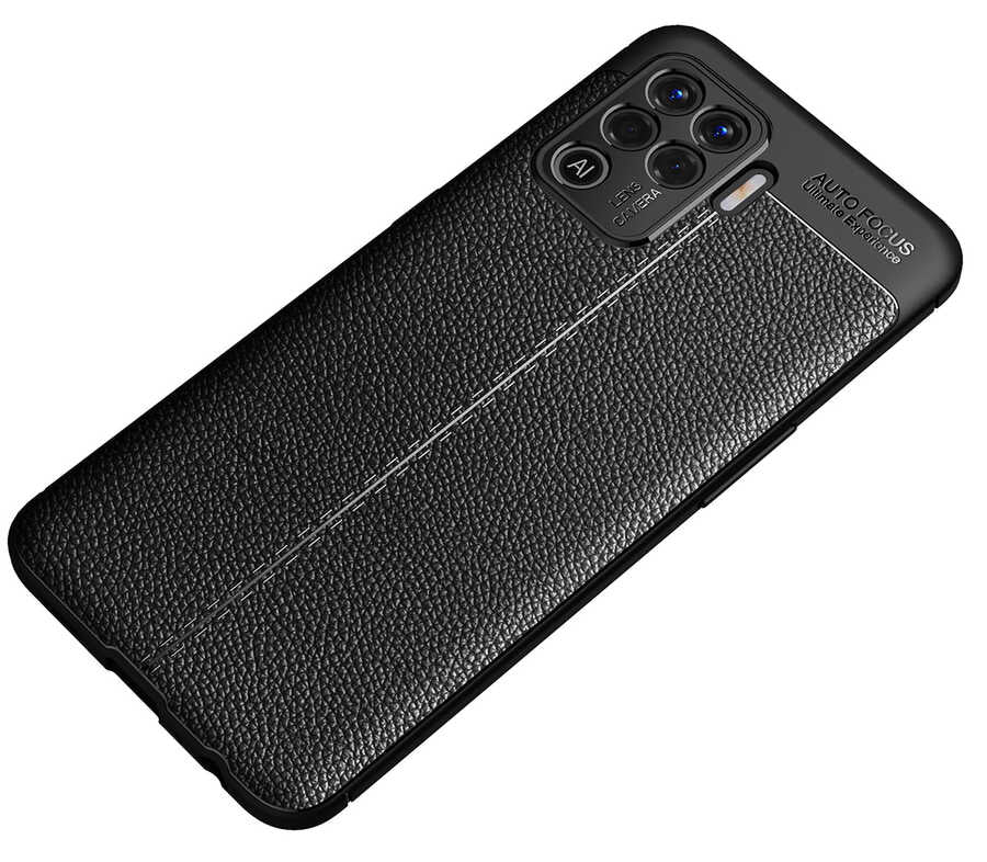 Oppo Reno 5 Lite Kılıf Zore Niss Silikon Kapak Siyah