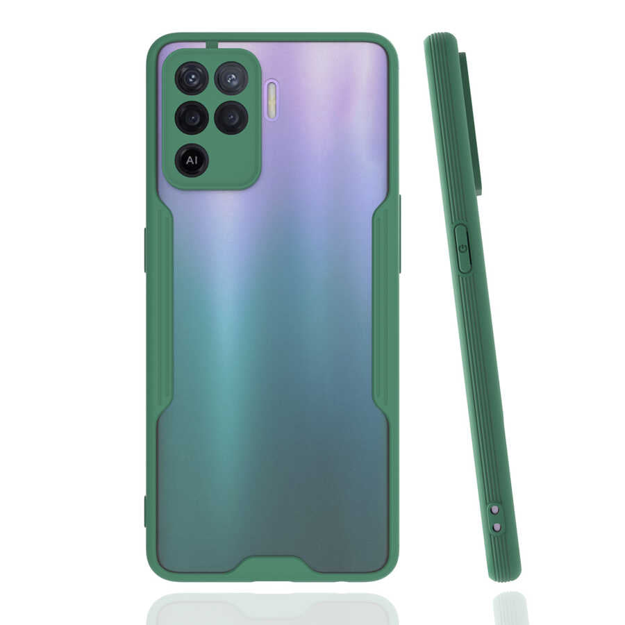 Oppo Reno 5 Lite Kılıf Zore Parfe Kapak Koyu Yeşil