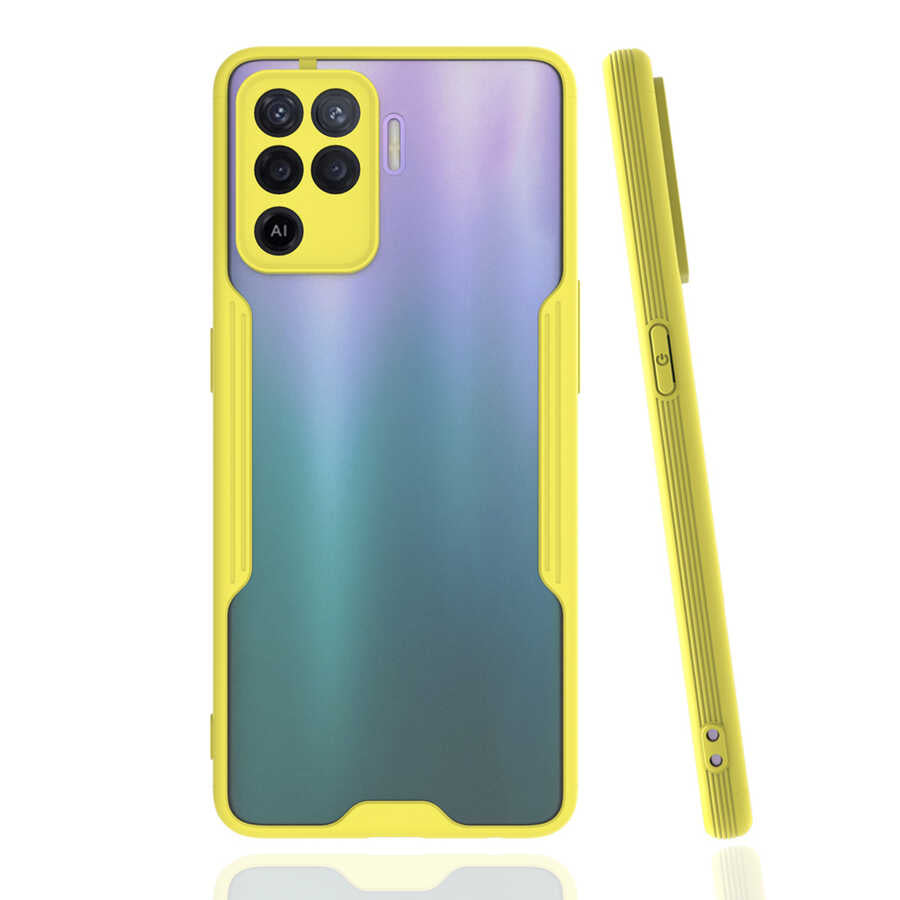 Oppo Reno 5 Lite Kılıf Zore Parfe Kapak Sarı