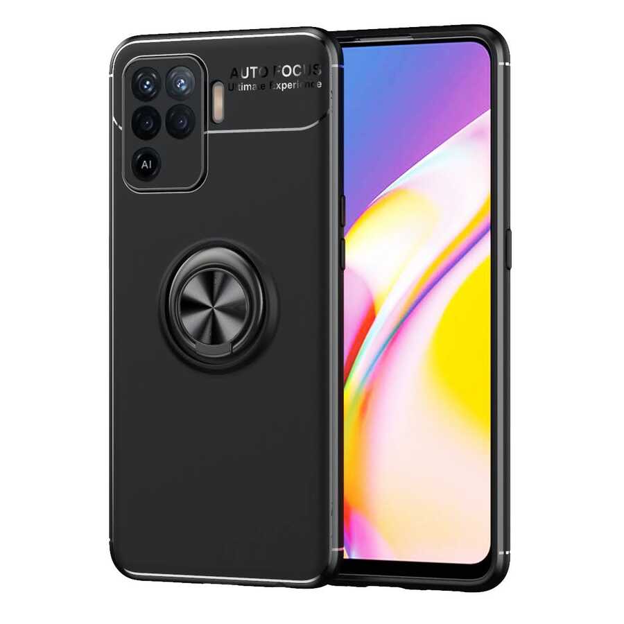 Oppo Reno 5 Lite Kılıf Zore Ravel Silikon Kapak Siyah