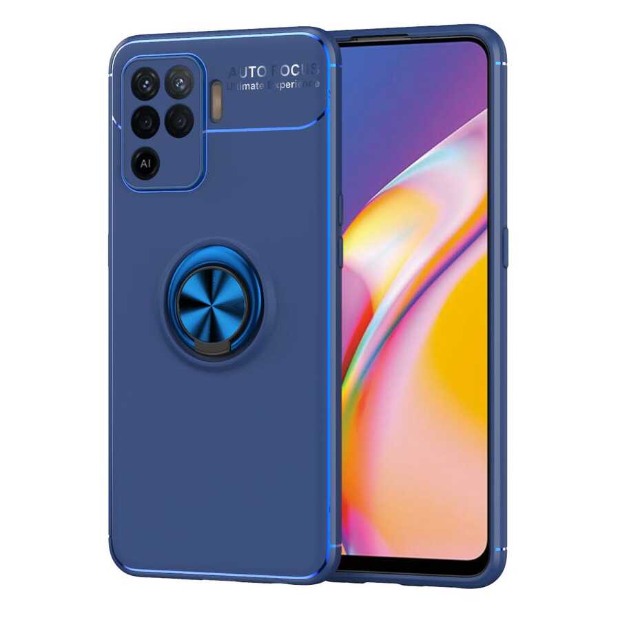 Oppo Reno 5 Lite Kılıf Zore Ravel Silikon Kapak Siyah-Rose Gold