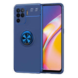 Oppo Reno 5 Lite Kılıf Zore Ravel Silikon Kapak Siyah-Rose Gold