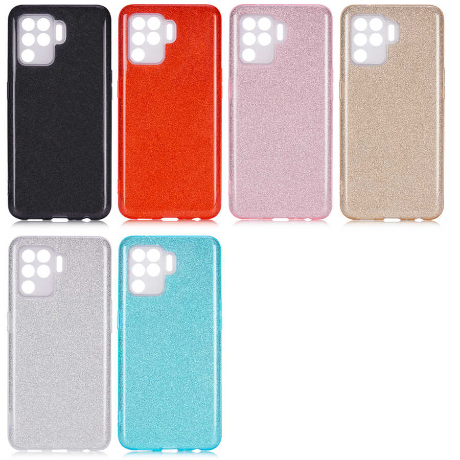 Oppo Reno 5 Lite Kılıf Zore Shining Silikon Mavi
