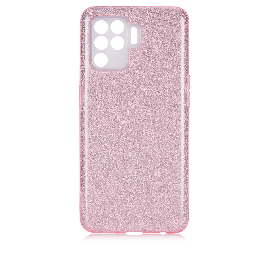 Oppo Reno 5 Lite Kılıf Zore Shining Silikon Rose Gold