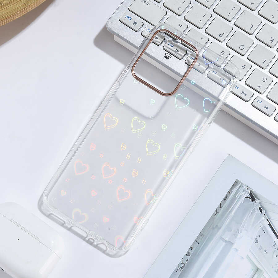 Oppo Reno 5 Lite Kılıf Zore Sidney Desenli Sert Kapak Heart No1