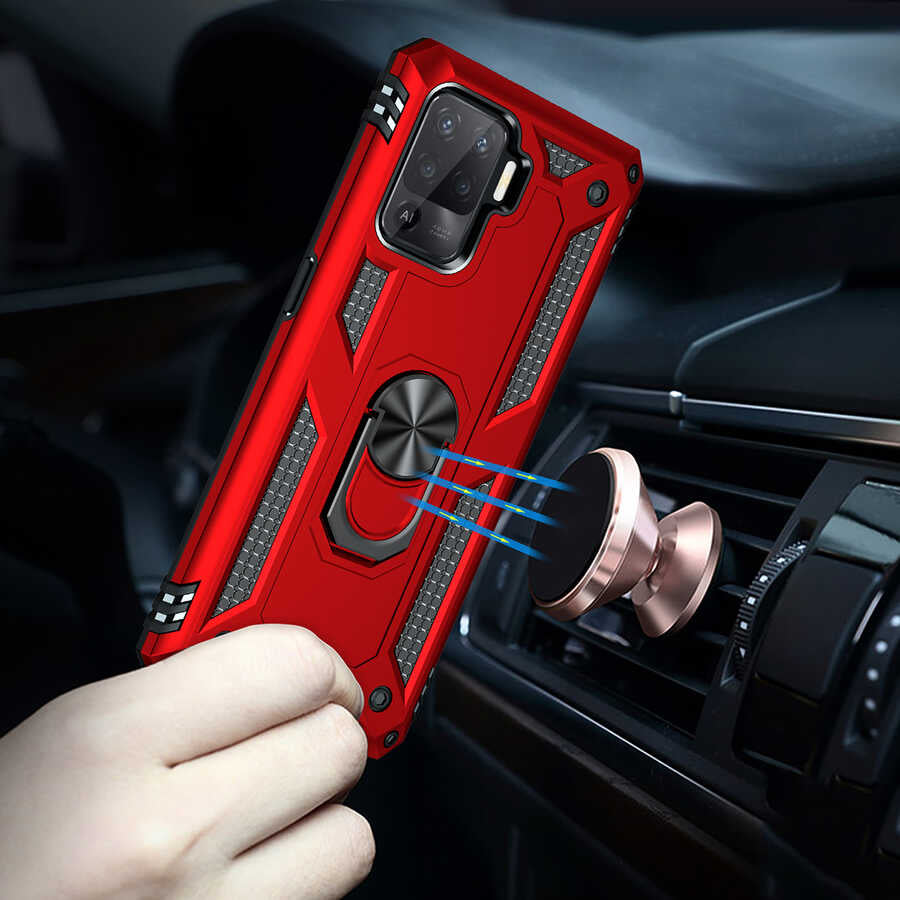 Oppo Reno 5 Lite Kılıf Zore Vega Kapak Siyah