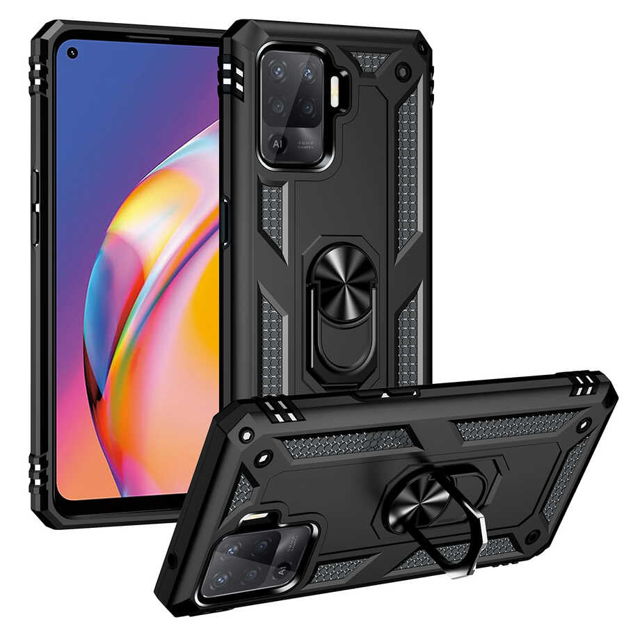 Oppo Reno 5 Lite Kılıf Zore Vega Kapak Siyah