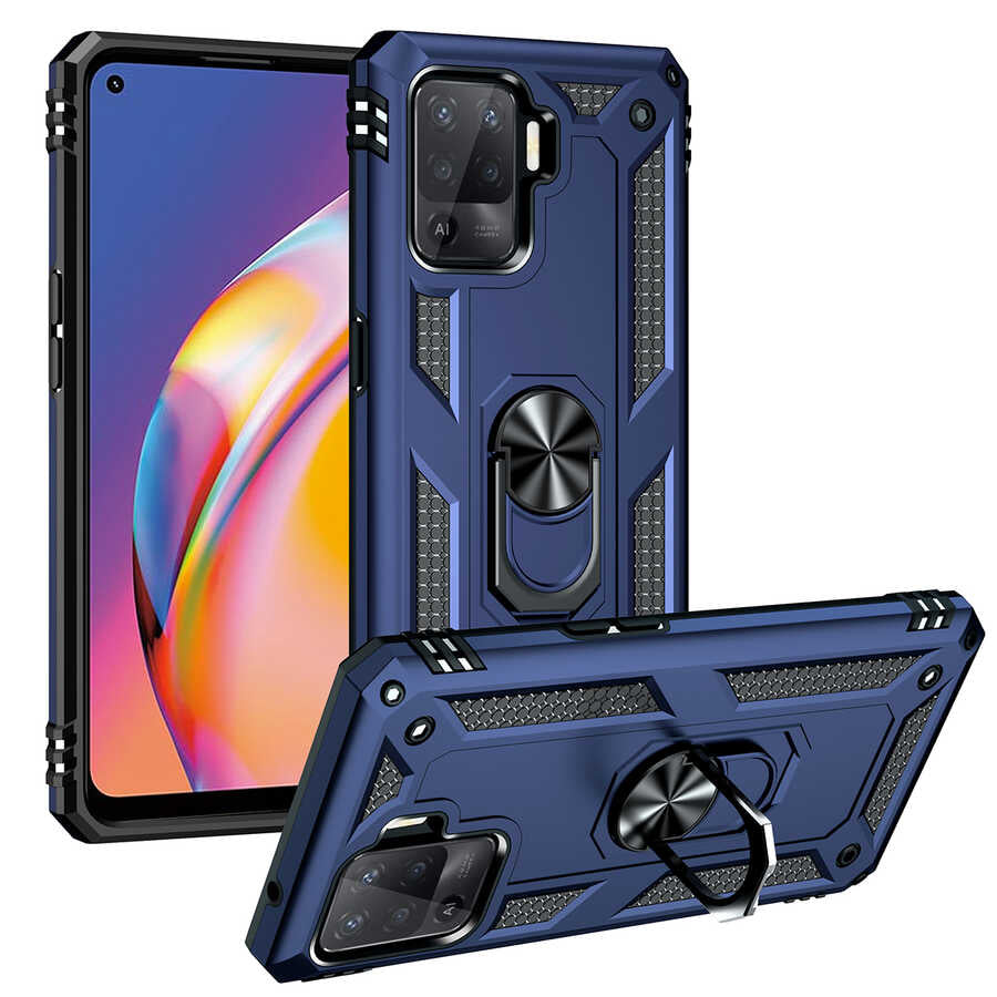 Oppo Reno 5 Lite Kılıf Zore Vega Kapak Mavi