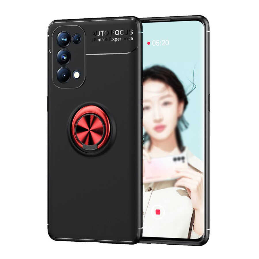Oppo Reno 5 Pro 5G Kılıf Zore Ravel Silikon Kapak Kırmızı