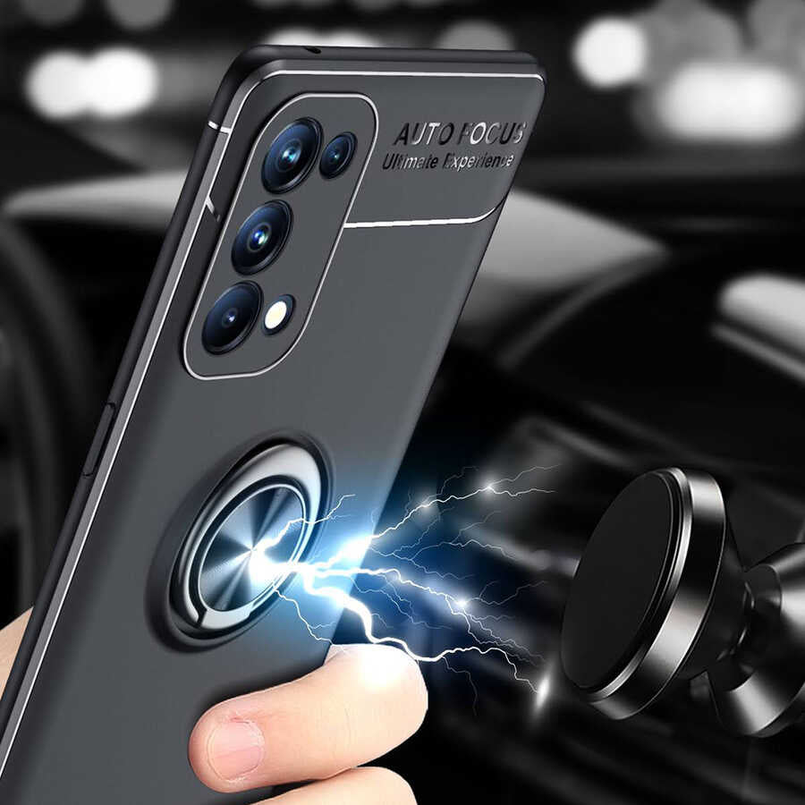 Oppo Reno 5 Pro 5G Kılıf Zore Ravel Silikon Kapak Mavi
