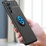 Oppo Reno 5 Pro 5G Kılıf Zore Ravel Silikon Kapak Siyah-Mavi