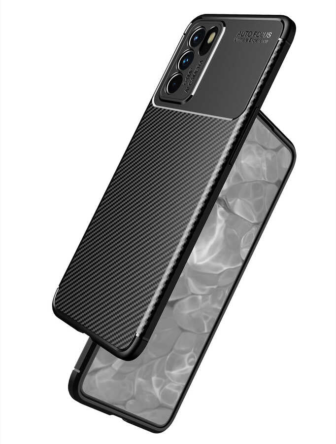 Oppo Reno 6 4G Kılıf Zore Negro Silikon Kapak Lacivert