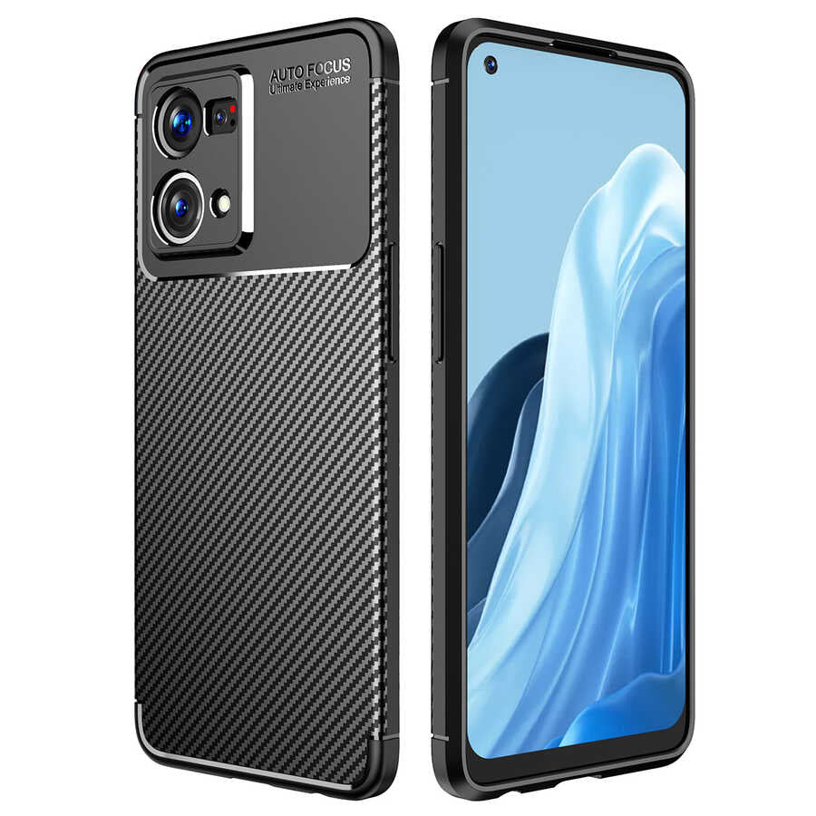 Oppo Reno 7 4G Kılıf Zore Negro Silikon Kapak Siyah