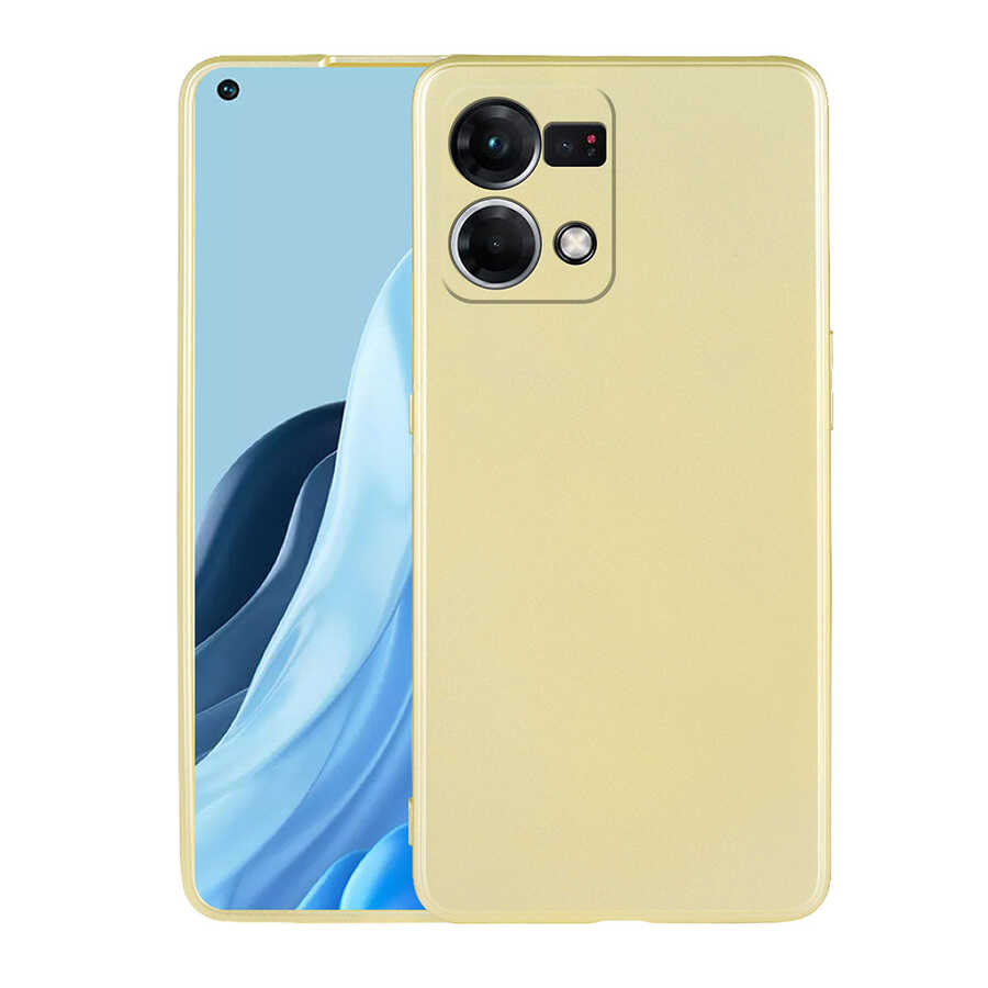 Oppo Reno 7 4G Kılıf Zore Premier Silikon Kapak Gold