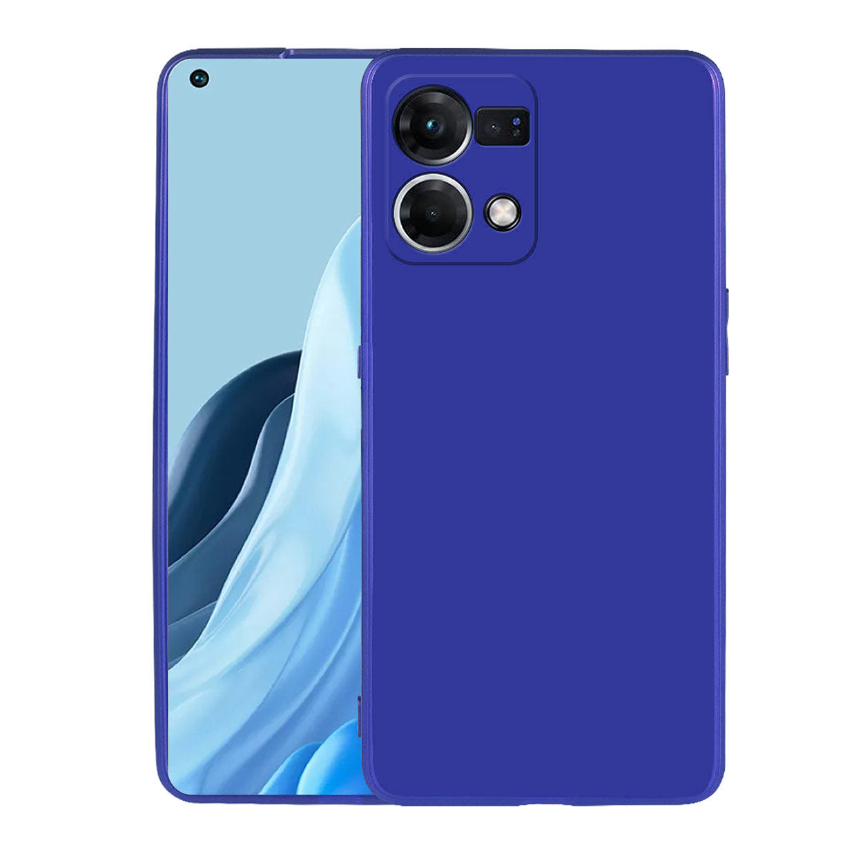 Oppo Reno 7 4G Kılıf Zore Premier Silikon Kapak Saks Mavi