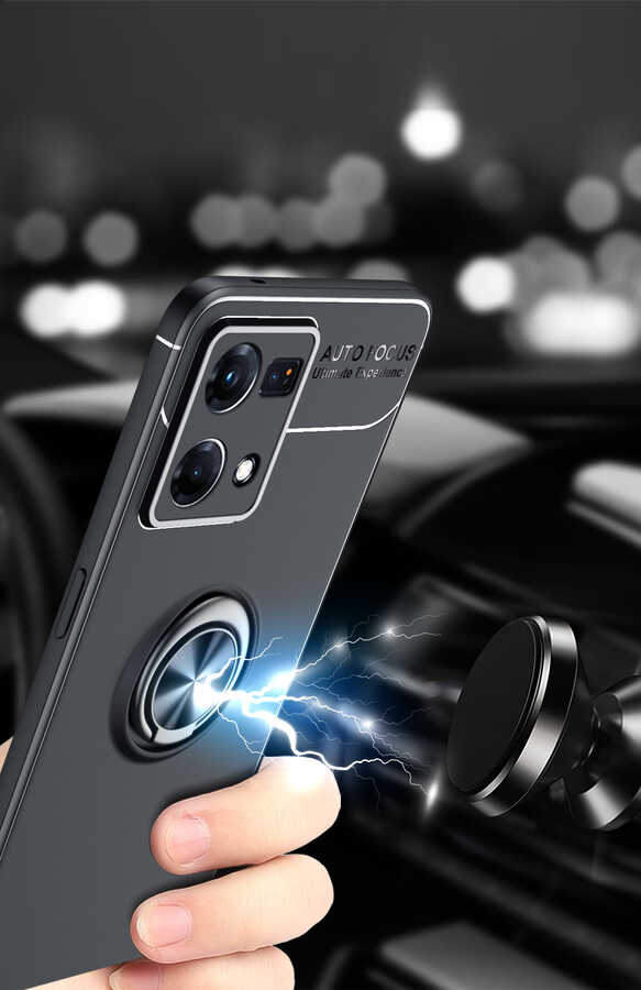 Oppo Reno 7 4G Kılıf Zore Ravel Silikon Kapak Mavi