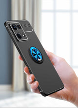 Oppo Reno 7 4G Kılıf Zore Ravel Silikon Kapak Siyah-Kırmızı