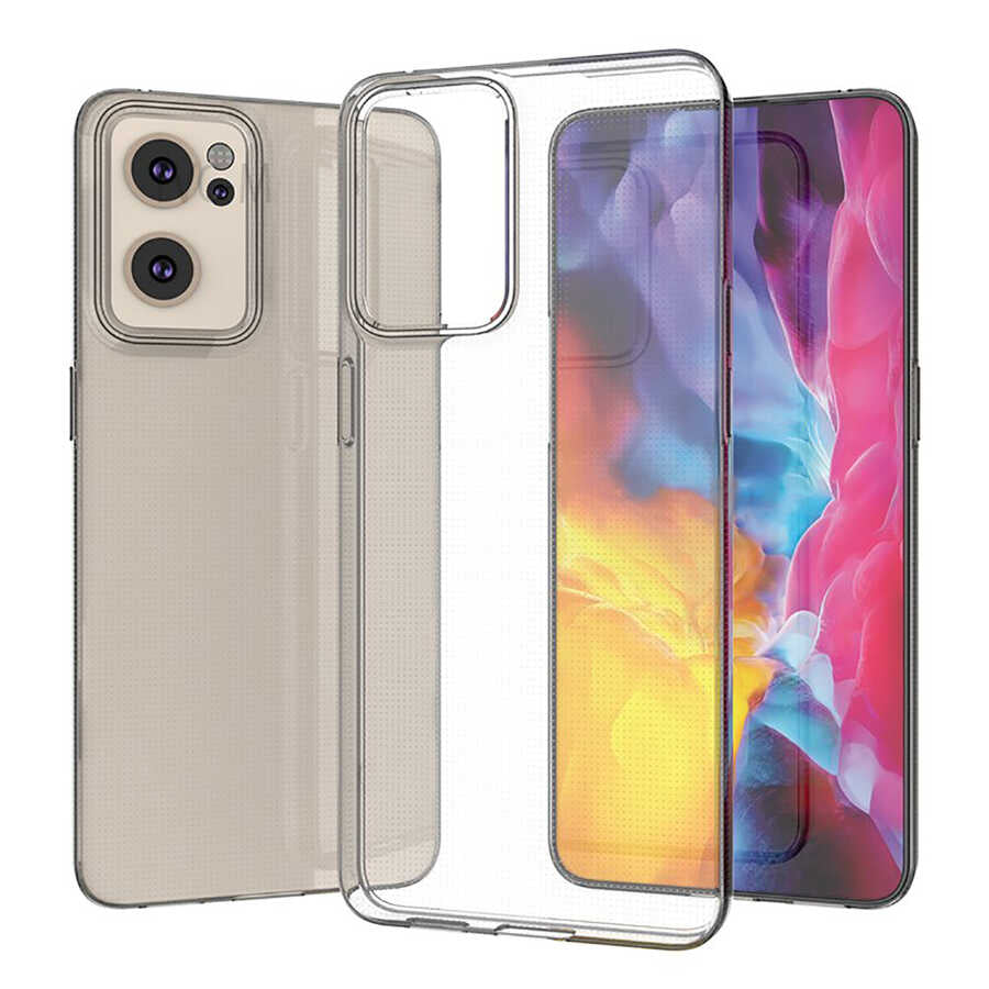 Oppo Reno 7 4G Kılıf Zore Süper Silikon Kapak Renksiz