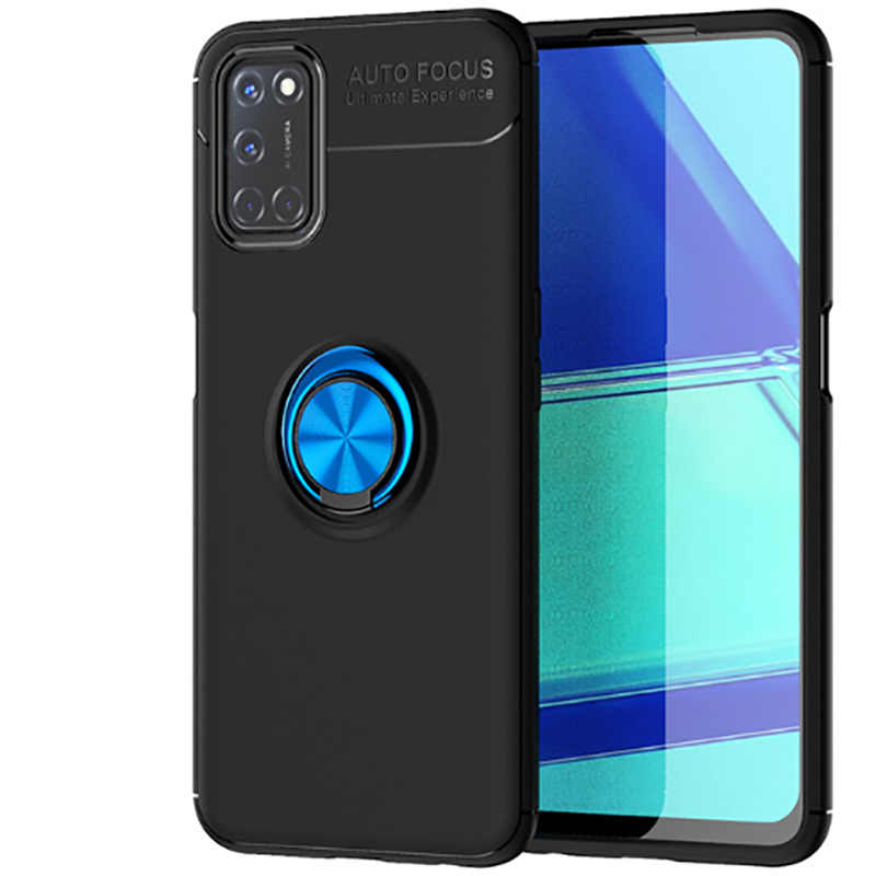 Oppo Reno A52 Kılıf Zore Ravel Silikon Kapak Siyah-Rose Gold
