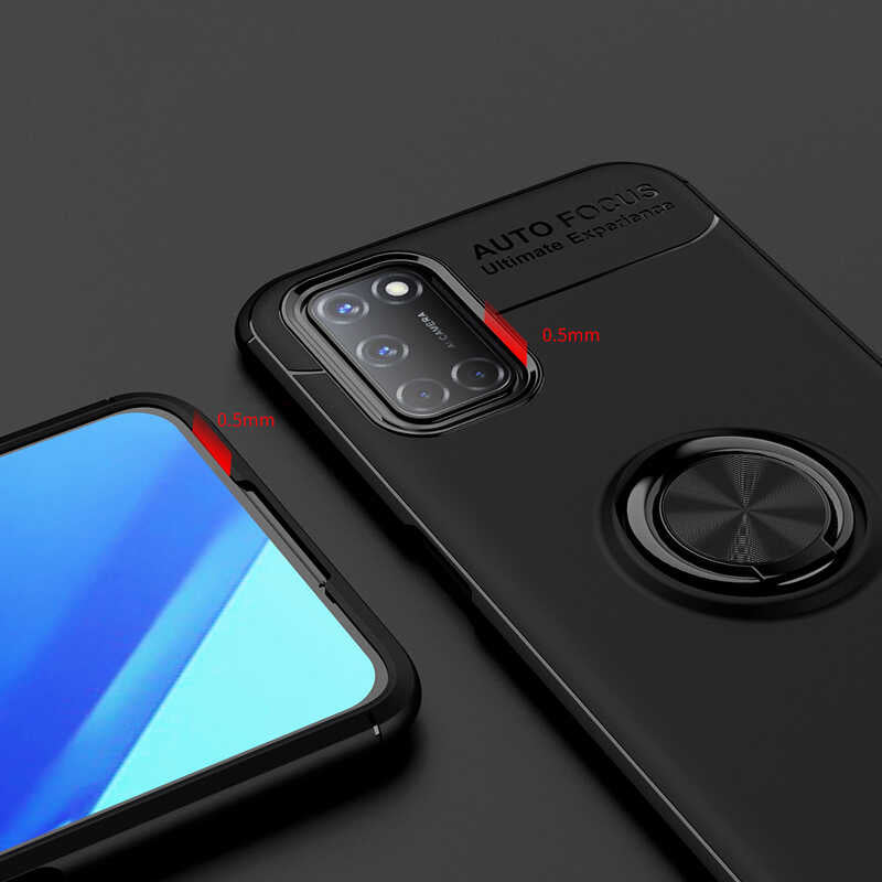 Oppo Reno A52 Kılıf Zore Ravel Silikon Kapak Kırmızı