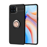 Oppo Reno A73 Kılıf Zore Ravel Silikon Kapak Siyah-Rose Gold