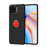 Oppo Reno A73 Kılıf Zore Ravel Silikon Kapak Siyah-Kırmızı