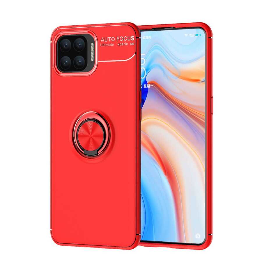 Oppo Reno A73 Kılıf Zore Ravel Silikon Kapak Kırmızı