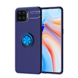 Oppo Reno A73 Kılıf Zore Ravel Silikon Kapak Siyah-Mavi