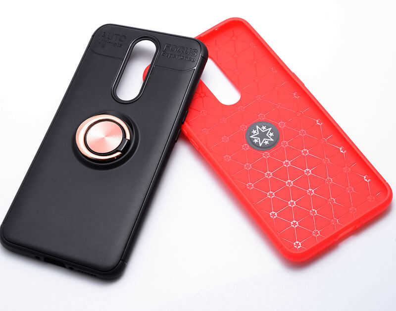 Oppo RX17 Pro Kılıf Zore Ravel Silikon Kapak Siyah-Mavi