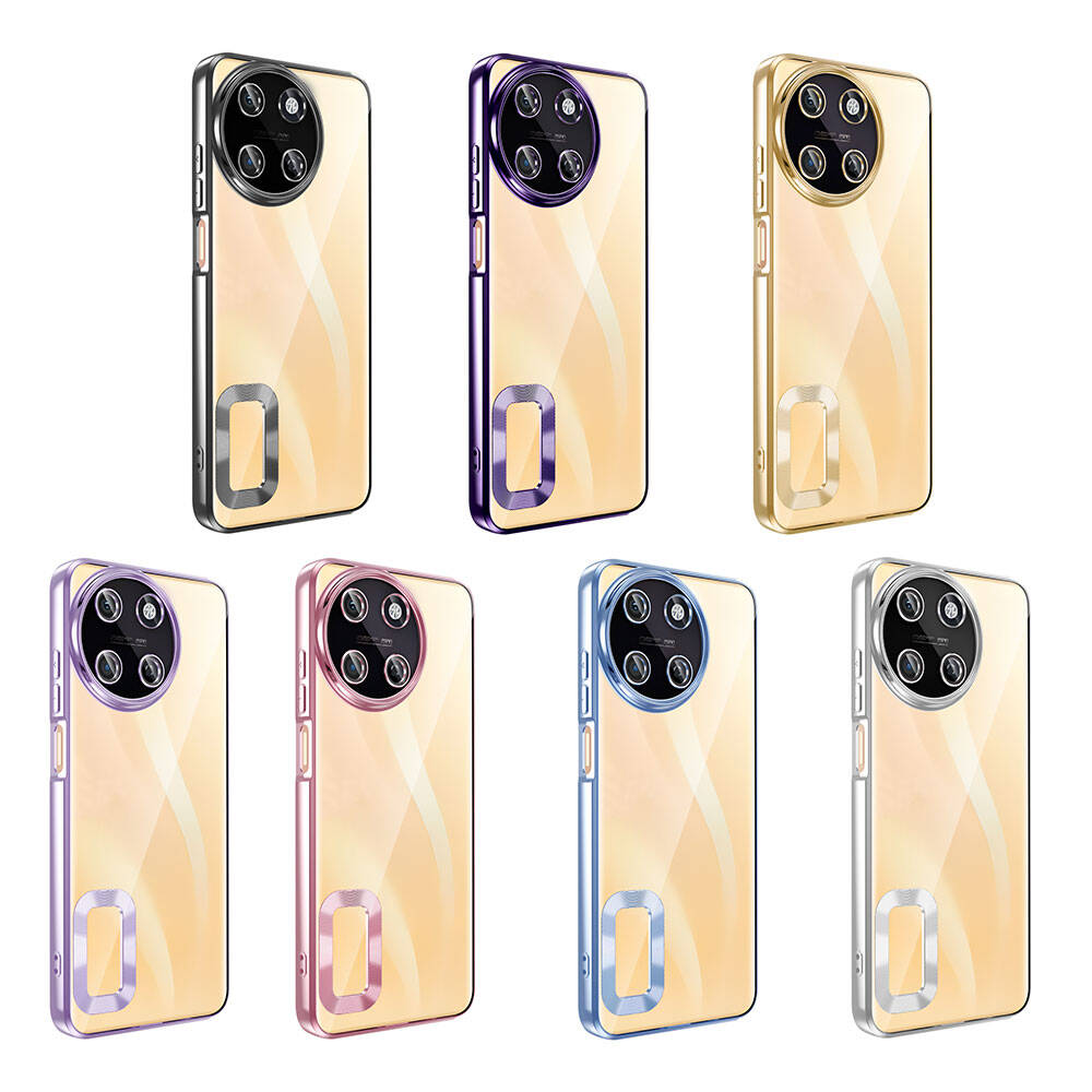 Realme 11 4G Kılıf Kamera Korumalı Logo Gösteren Zore Omega Kapak Lila