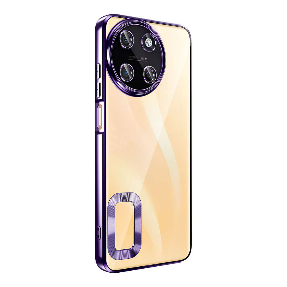 Realme 11 4G Kılıf Kamera Korumalı Logo Gösteren Zore Omega Kapak Gümüş