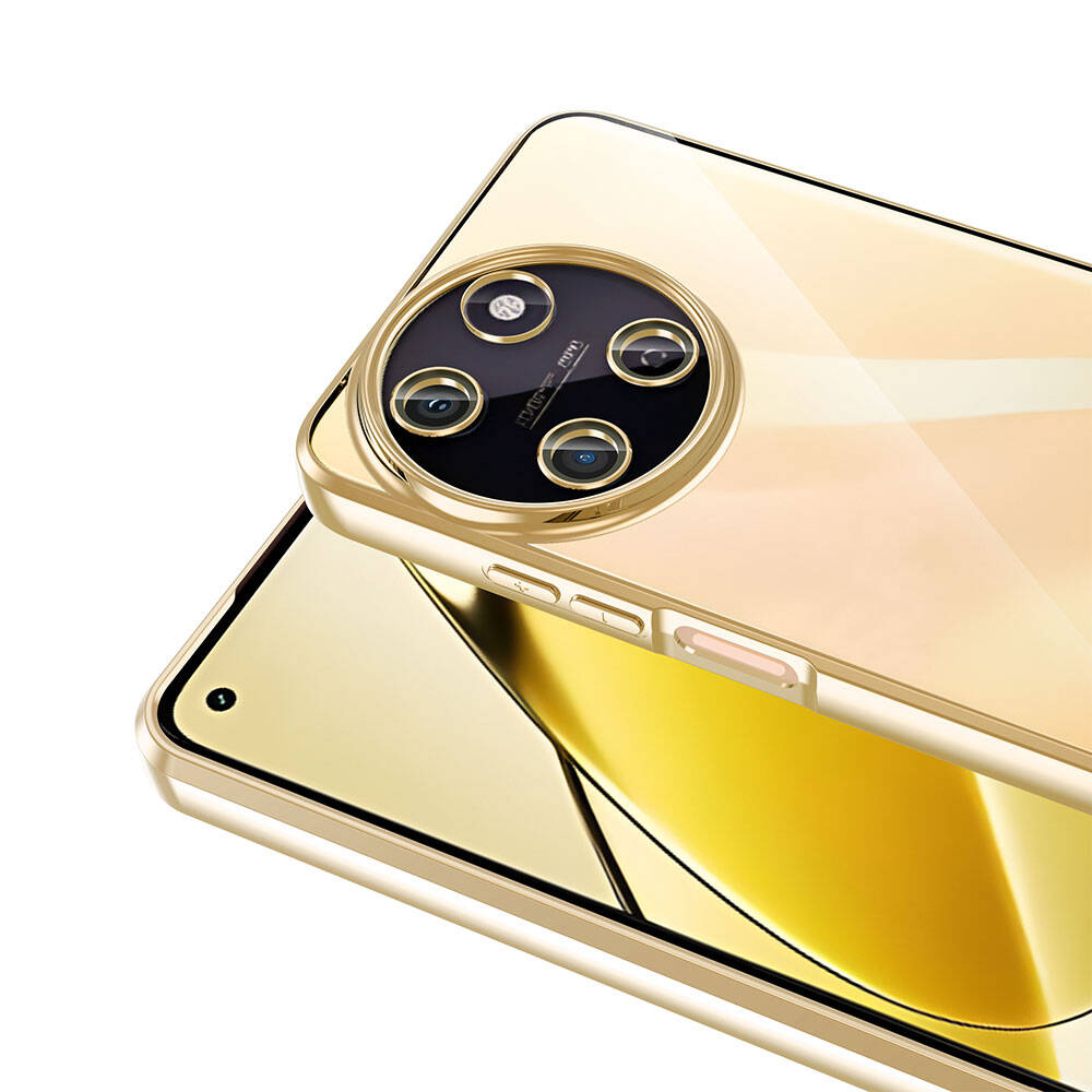 Realme 11 4G Kılıf Kamera Korumalı Logo Gösteren Zore Omega Kapak Gümüş