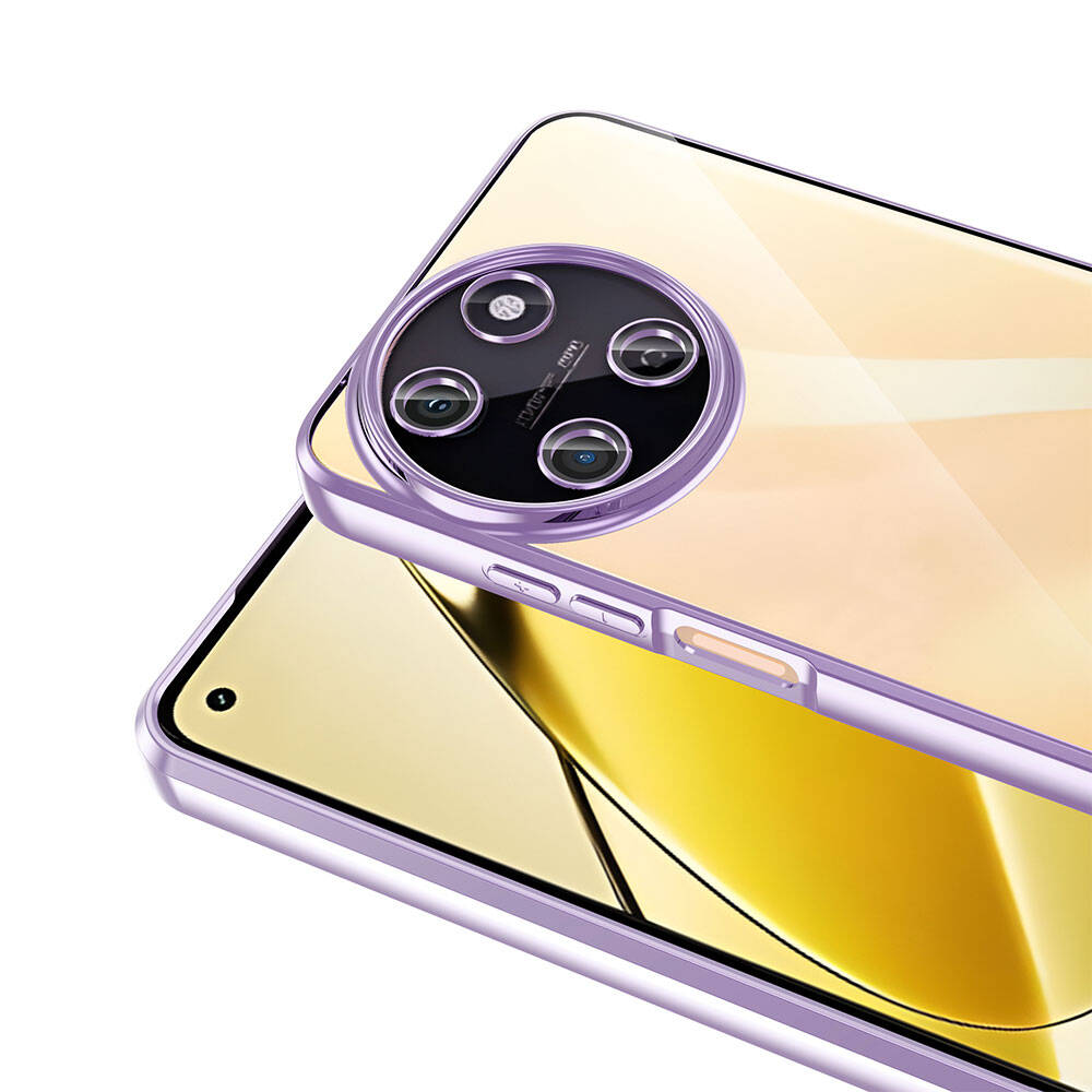 Realme 11 4G Kılıf Kamera Korumalı Logo Gösteren Zore Omega Kapak Lila