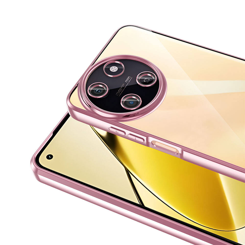 Realme 11 4G Kılıf Kamera Korumalı Logo Gösteren Zore Omega Kapak Gold