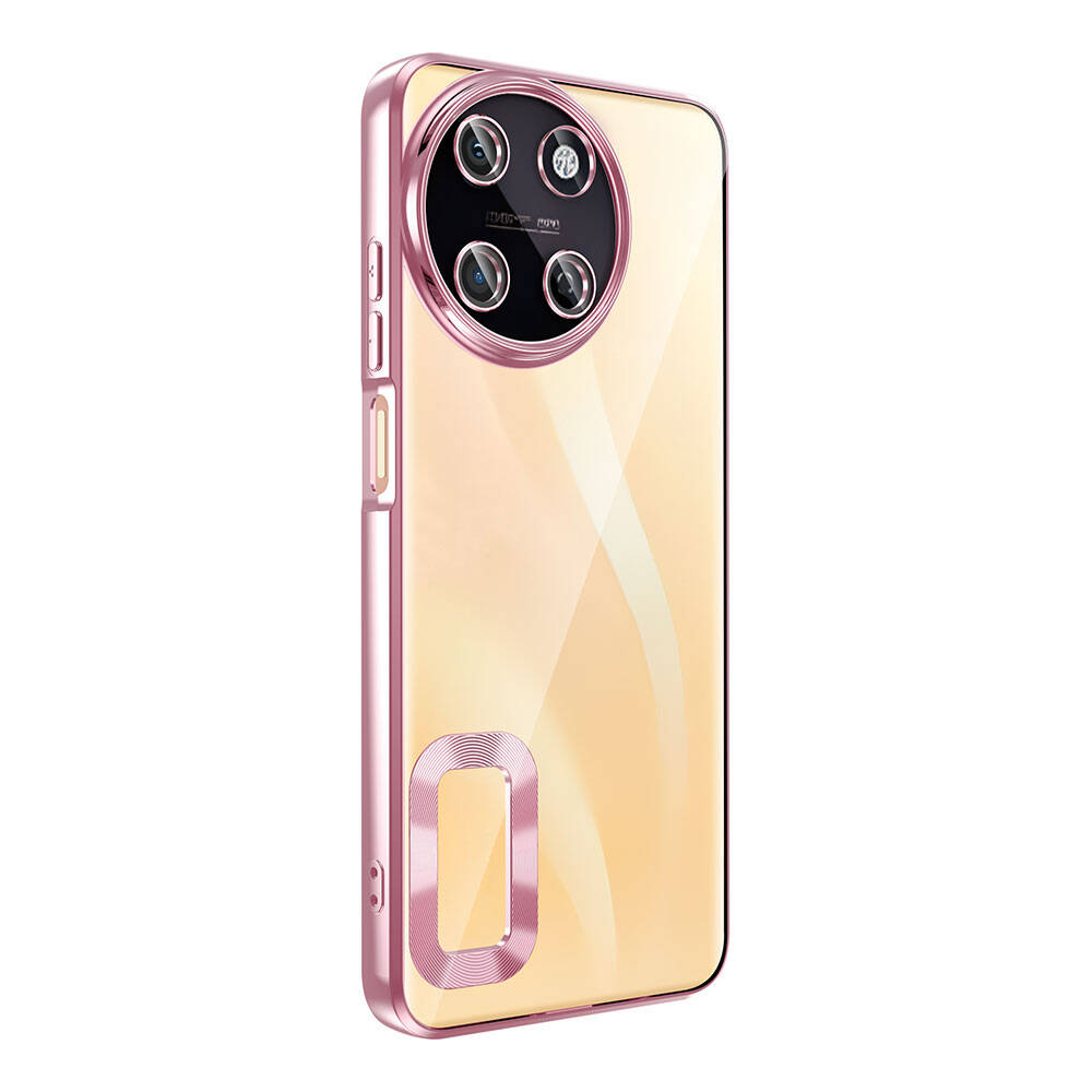 Realme 11 4G Kılıf Kamera Korumalı Logo Gösteren Zore Omega Kapak Gümüş