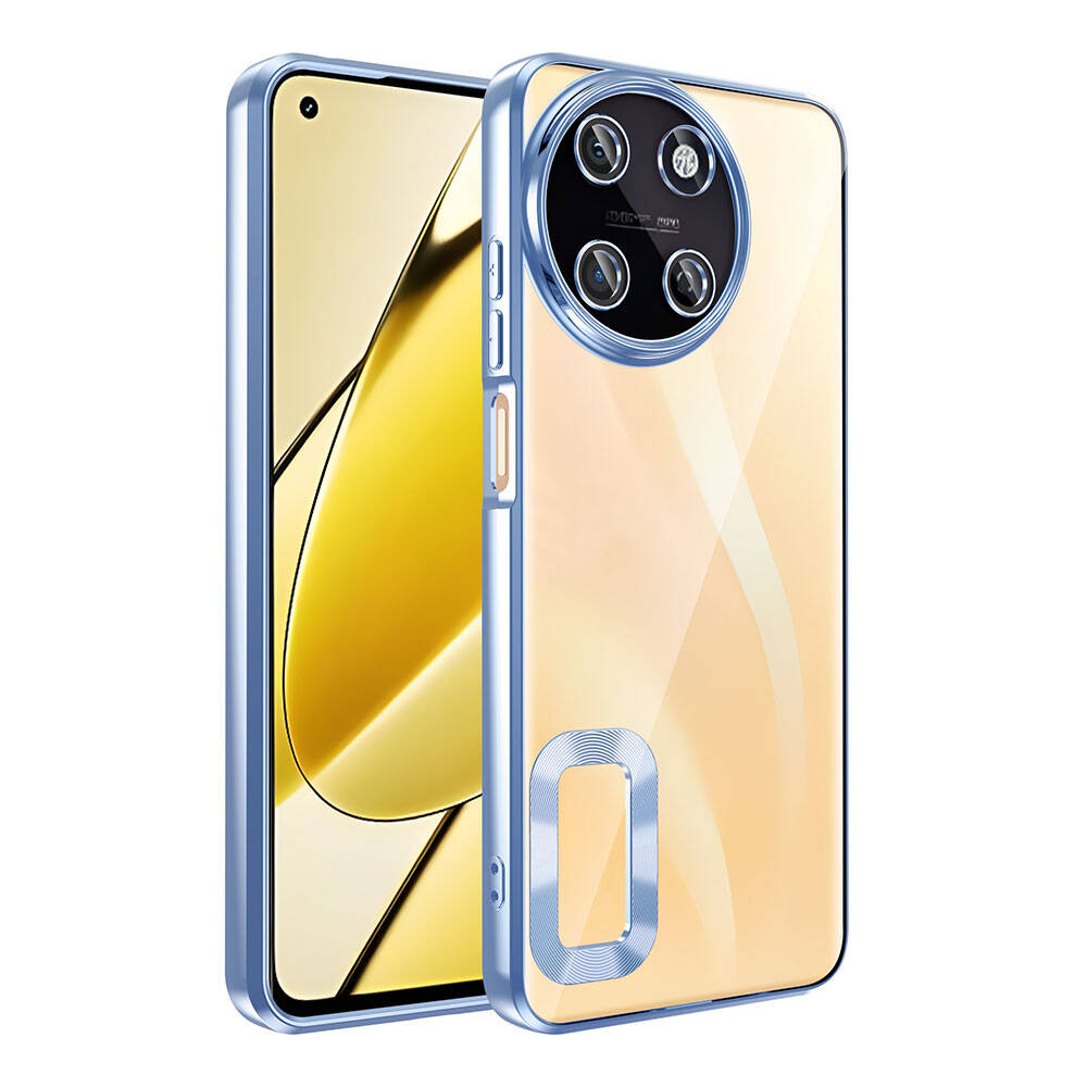 Realme 11 4G Kılıf Kamera Korumalı Logo Gösteren Zore Omega Kapak Siyah