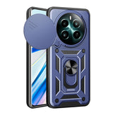 Realme 12 Plus Kılıf Magnetik Standlı Kamera Korumalı Zore Sürgülü Vega Kapak Mavi