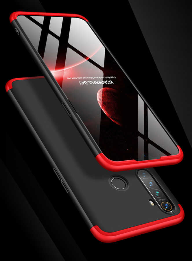 Realme 5 Kılıf Zore Ays Kapak Siyah-Mavi