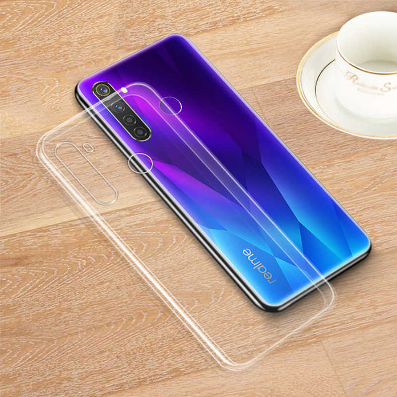 Realme 5 Pro Kılıf Zore Süper Silikon Kapak Renksiz