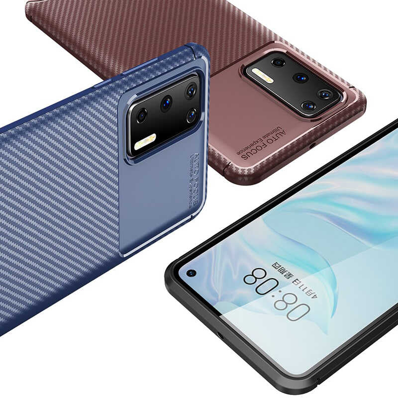 Huawei P40 Kılıf Zore Negro Silikon Kapak Kahverengi