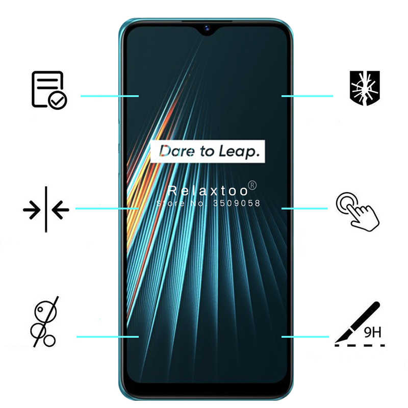 Realme 6İ Zore Kenarları Kırılmaya Dayanıklı Cam Ekran Koruyucu Siyah