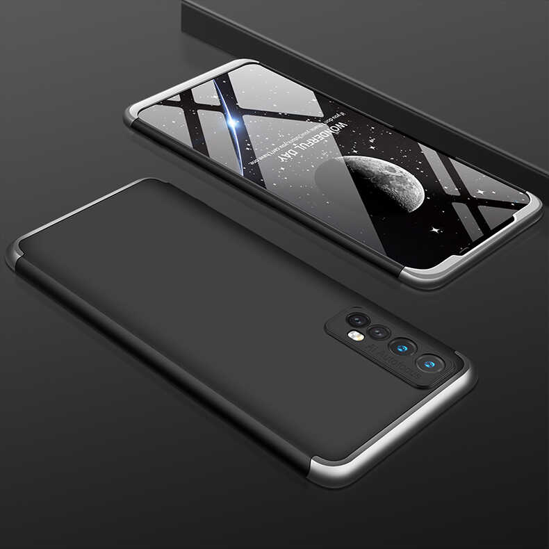 Realme 7 Kılıf Zore Ays Kapak Siyah-Gri