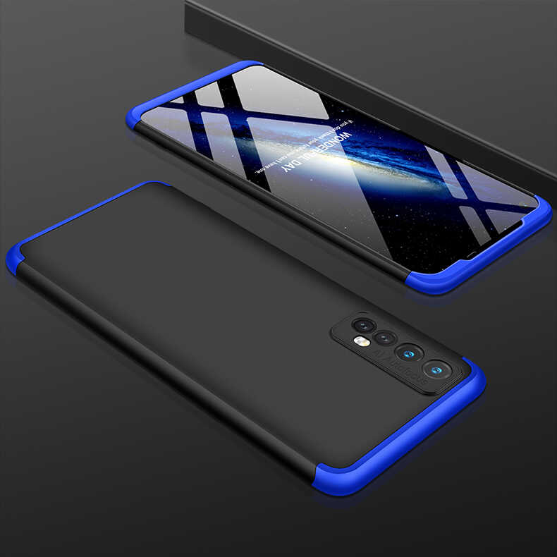 Realme 7 Kılıf Zore Ays Kapak Siyah-Mavi