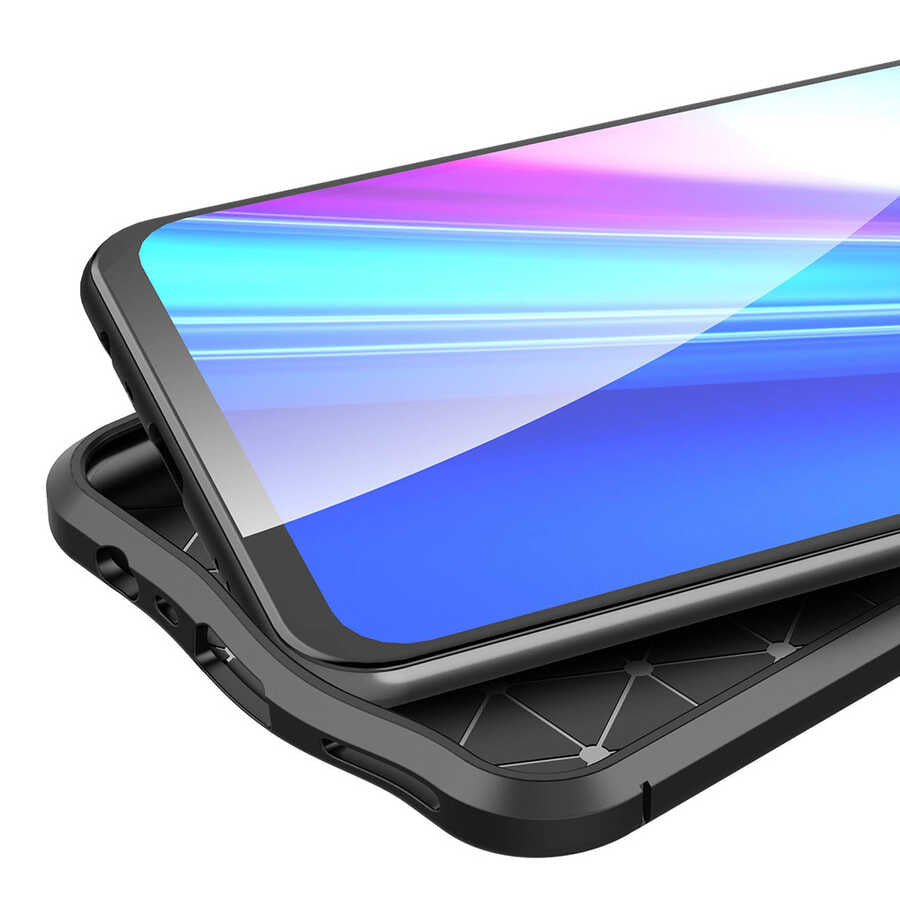 Realme 7 Kılıf Zore Niss Silikon Kapak Siyah