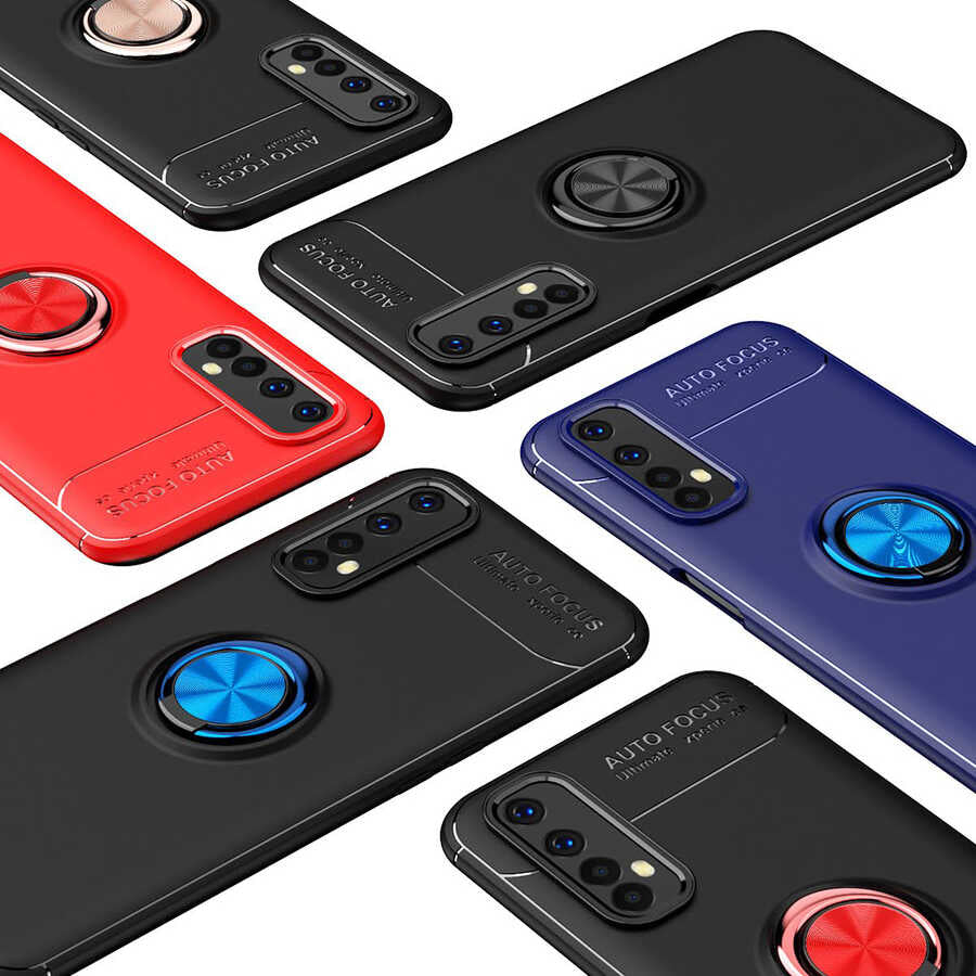 Realme 7 Kılıf Zore Ravel Silikon Kapak Siyah