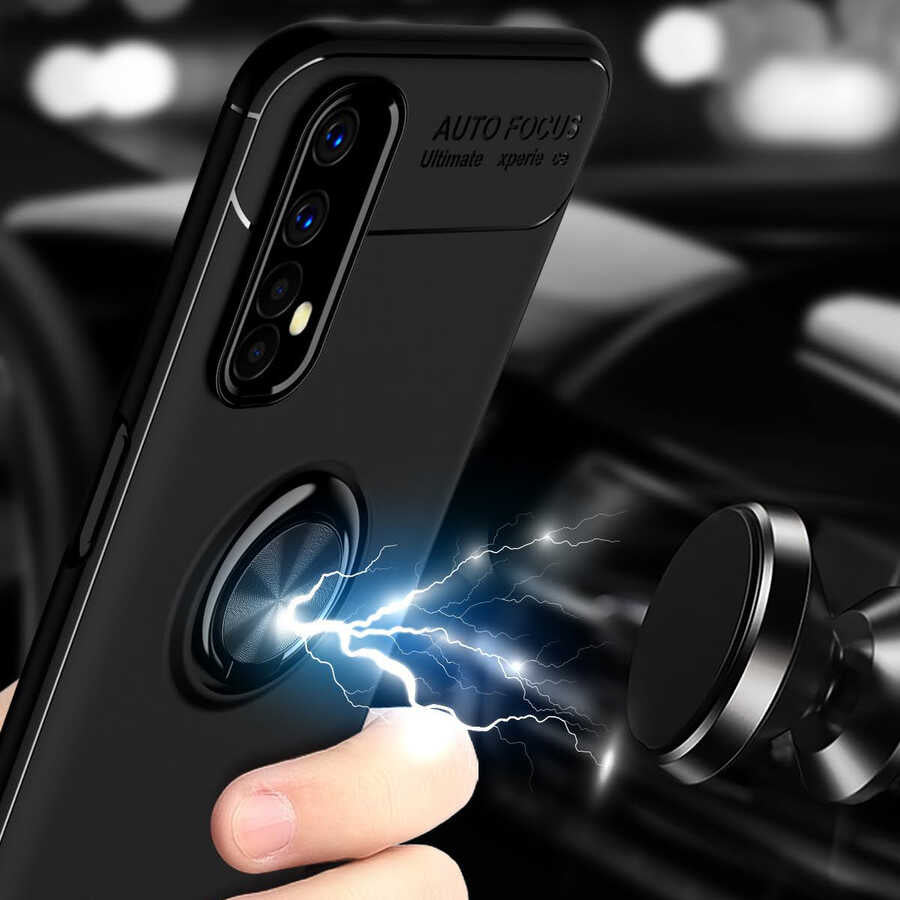 Realme 7 Kılıf Zore Ravel Silikon Kapak Siyah