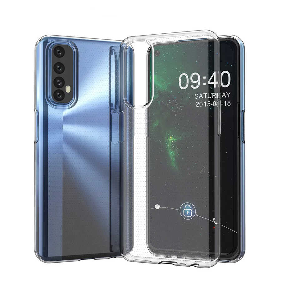 Realme 7 Kılıf Zore Süper Silikon Kapak Renksiz
